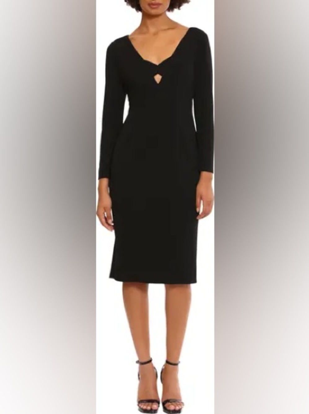 Donna Morgan Keyhole Long Sleeve Sheath Dress NWT Black Size 4